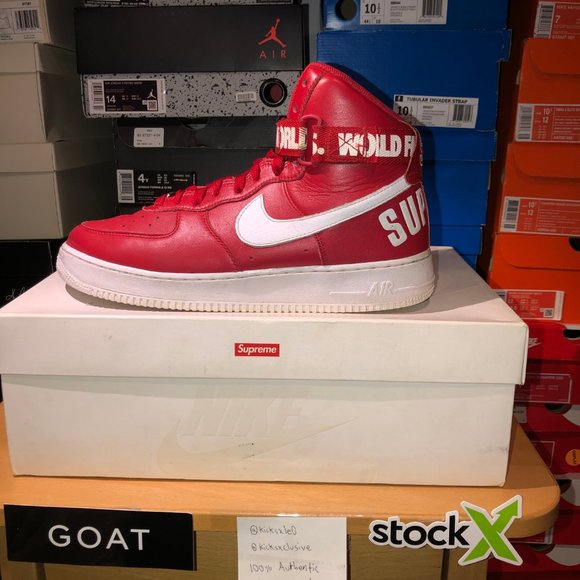 air force 1 high supreme world famous red